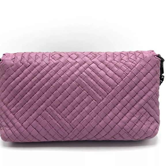Bottega Veneta Lavender Intrecciato Leather Flap Crossbody Bag Removable Strap - Picture 7 of 16